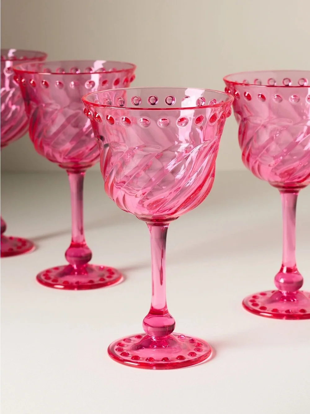 Anthropologie Acrylic Wine Glasses Set of Four NIB